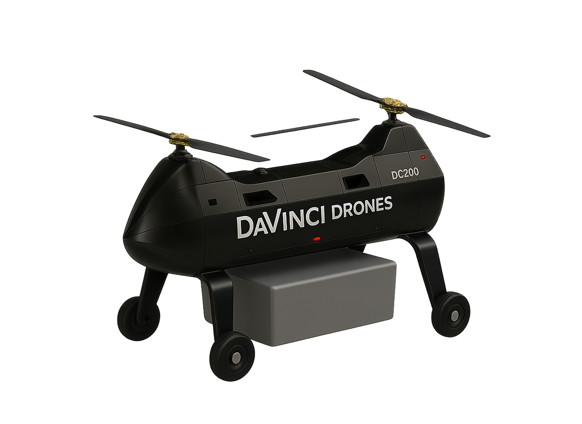 DaVinci VTOL cargo drone in flight